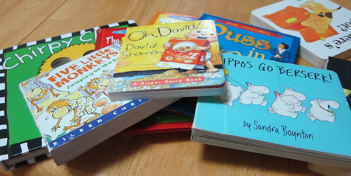 children's books on a table